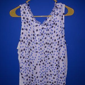 ELLE Flowy Sleeveless Tank Top with Ruffled Neckline